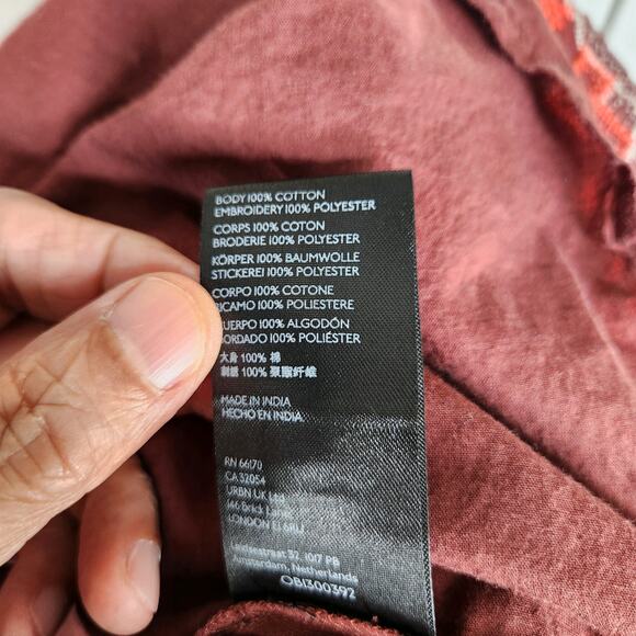 Anthropologie Aliza Embroidered Swing Tank Womens Medium Brown - Picture 8 of 10